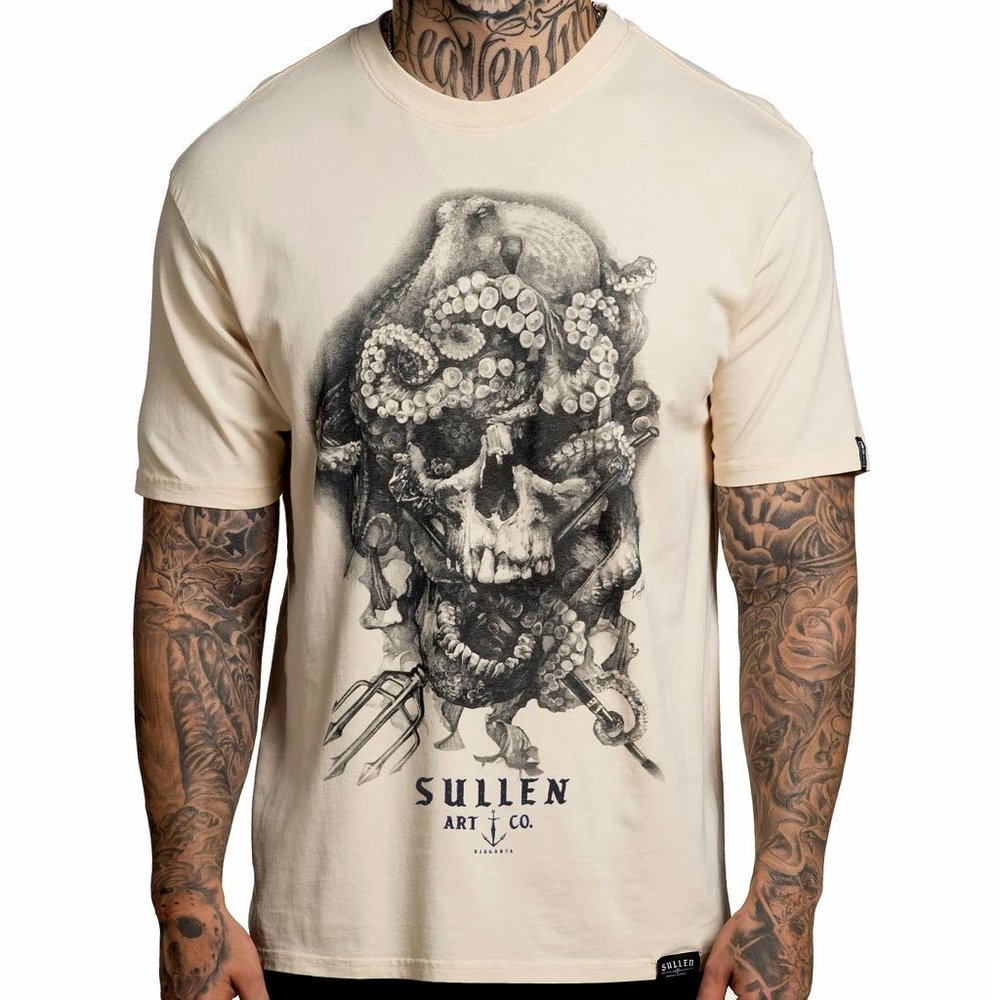 Sullen Art Collective Neptune Beige Premium SCM3218 Short Sleeve Men`s T-shirt